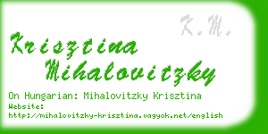 krisztina mihalovitzky business card